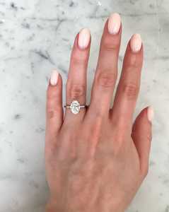 Custom 14K 18K Solid Gold Oval Lab Grown Diamond Engagement <b>Ring</b> Solitaire Hidden Halo Minimalist <b>Dainty</b> Proposal <b>Ring</b> For Women - Product Image 5
