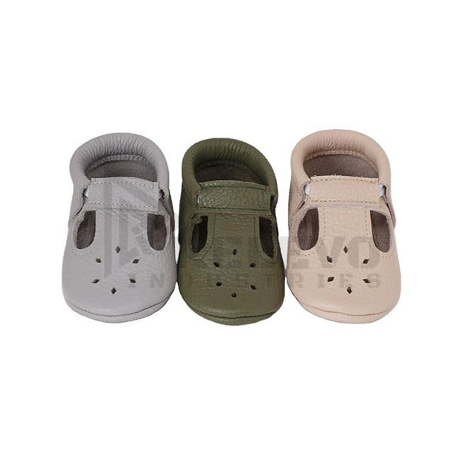 RELEVO INDUSTRIES Newborn Baby Leather Shoes Soft Genuine Style First Walkers Anti Slip Sole Comfortable Breathable Cotton