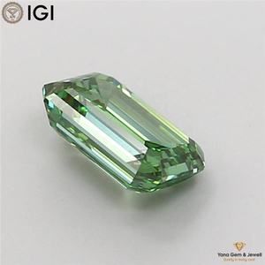 Fine Clarity VVS2 Fancy Vivid <b>Green</b> Color Emerald Cut 2.01 Carat with IGI Certificate CVD Lab Grown Diamond for Premium Pendant - Product Image 4