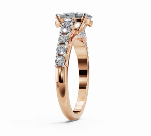 Bague en diamant de créateur moderne, or 14kt, 18kt, 9kt, or jaune, rose, blanc, sélection de diamants de qualité supérieure, bijoux en diamant - Product Image 2