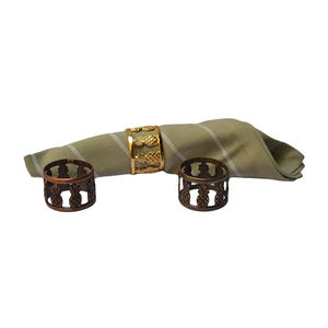 Anneau de serviette argenté doré, parfait pour la décoration de table de dîner et de réception de mariage, design de vaisselle d'hôtel, porte-serviettes - Product Image 4