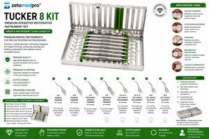 Kit de Instrumentos Dentales Operativos y Restauradores Premium con Caja de Examen para 8 Instrumentos OEM Zetomed Pro - Product Image 2