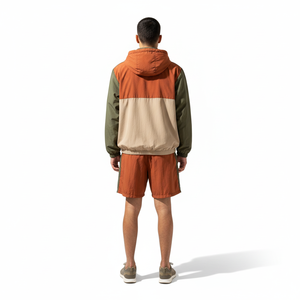Custom Logo Printed Zipper Men's Track Suit Casual <b>Knee</b> Length 100% Nylon Lightweight Quick Dry Summer Loose Fit - Product Image 2