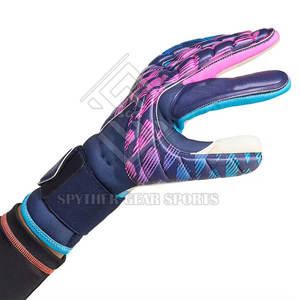 Gants de gardien de but de football personnalisés OEM de haute qualité avec double sangle de poignet, paume en latex antidérapante et protection des doigts pour hommes - Product Image 3