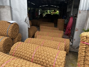 Tapis d'entrée en fibre de coco le plus vendu pour la maison et le camping, antidérapant, fait main, design moderne, anti-salissures, bleu - Product Image 3
