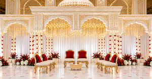 Structure Mandap Muhurtham de style Grand Palais pour cérémonies, Mandap de mariage à arche Moghole avec design en dôme, Mandap de mariage en fibre USA - Product Image 5