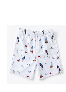 <b>Men's</b> Swim Shorts White Nautical Print Quick Dry Beach <b>Trunks</b> with Drawstring Waist Casual Summer Swimwear <b>for</b> <b>Men</b> - Product Image 5