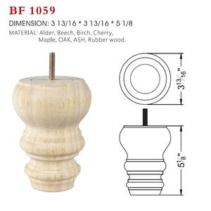 Pied de meuble robuste en bois massif tourné traditionnel pour canapé, lit, table, avec installation facile, fabricant OEM Binh Duong - Product Image 6