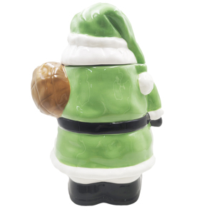 Taza de Cerámica Verde de Santa Claus con Tapa, Taza Navideña de Dibujos Animados, Recipiente para Bebidas Hecho a Mano - Product Image 4