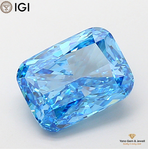 เพชรทรงคุชชั่น 5.00 กะรัต รับรองโดย IGI เพชร CVD ที่เพาะเลี้ยงในห้องปฏิบัติการ ความสะอาดระดับ VS2 สีฟ้าสดใส สำหรับคอลเลกชันเครื่องประดับในฝัน - Product Image 1