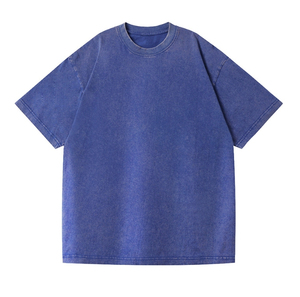 T-shirt en jersey 100% coton, coupe ample, col rond, manches courtes, style vintage délavé à l'acide, logo personnalisé imprimé en sérigraphie, style décontracté - Product Image 4