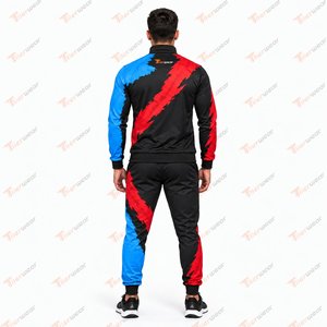 Ensemble de survêtement personnalisé pour hommes, imprimé par sublimation, veste et pantalon de sport, pour course à pied, football, entraînement, fitness, gym, vêtements de sport - Product Image 4
