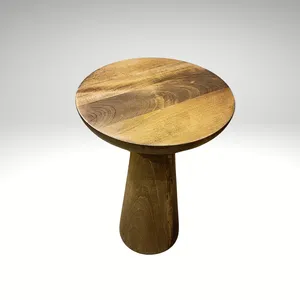 Ensemble de 3 tables basses rondes en bois massif, meubles artisanaux naturels pour salon, chambre, entrée, maison de style campagnard - Product Image 2