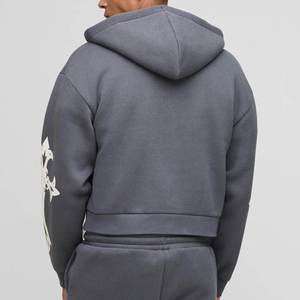 Conjunto de Sudadera con Capucha y Pantalones Deportivos para Hombre, Personalizado, con Bolsillos Laterales, Hombros Caídos, de Algodón y Poliéster Grueso, Suave y Pesado - Product Image 4