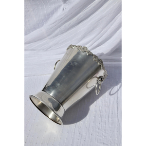 Metal Ice Bucket With Floral Finished & Tong Soft Drinks <b>Cooled</b> Storage Basket Indoor Parties Ice Cube Cane Champagne Chiller - Product Image 5
