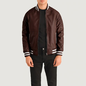 Chaqueta universitaria de lana de primera calidad con logotipo personalizado para hombre, tipo bomber, con cierre de botones, bolsillos y letras estilo Letterman, para béisbol. - Product Image 4