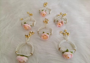 Artificial Peony Flower Pearl Bracelet - Product Image 3