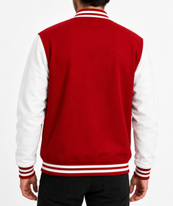 Dumela Custom Red <b>White</b> Varsity Bomber <b>Jacket</b> <b>Men</b> Embroidered Regular Fit Winter Outerwear Windproof OEM Service - Product Image 5