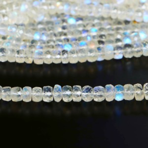 Natural <b>Rainbow</b> Moonstone Rondelle Beads Wholesale Bulk 4MM 6.5MM Faceted Moonstone Gemstone Beads For Jewelry Making Supplies - Product Image 4