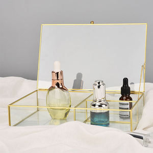 Decorative Metal Frame Clear Glass Jewelry Storage <b>Box</b> Hinged Lid <b>Trinket</b> Organizer Elegant Keepsake Display Container for Dress - Product Image 3