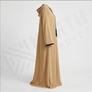 Abaya Musulmana Modesta para Mujer al por Mayor, Estilo Clásico Abierto, Adornos de Perlas, Color Personalizado, Diseño Sencillo y Elegante - Product Image 3