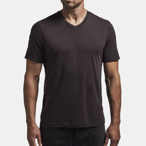 Camisetas de Verano para Hombre, Cuello en V, Negras, Corte Regular, 100% Algodón, Impresión de Logotipo Personalizado, Tejido Transpirable con Patrón - Product Image 6