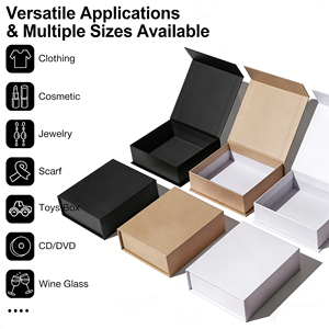 Boîte cadeau en papier kraft magnétique rigide personnalisée avec revêtement imperméable, gaufrage et laminage mat pour cosmétiques, soins de la peau, bougies, parfums - Product Image 4