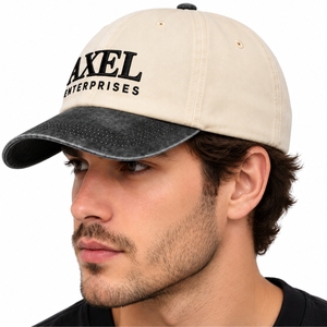 Casquette de baseball unisexe bicolore à visière incurvée, réglable, décontractée, pour l'extérieur, avec fermeture arrière ajustable, casquette de baseball classique à six panneaux - Product Image 3