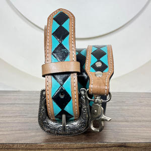 สายกระเป๋าพาดลำตัวปรับได้สำหรับทุกเพศสายหนังแท้ลายลายตารางหมากรุกตามสั่งโลโก้ - Product Image 5