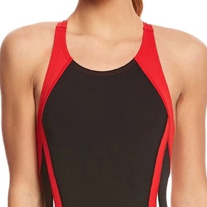 Maillot de bain une pièce pour femme avec logo frontal, soutien-gorge intégré, col dégagé, haute élasticité, séchage rapide, pour la course, la plage et la piscine, taille XL, 100 % polyester et élasthanne - Product Image 5
