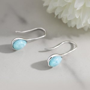 ต่างหูทรงหยดน้ำประดับลาลีมาร์และมูนสโตน เงินแท้ 925 ดีไซน์หรูหราสำหรับผู้หญิง เหมาะเป็นของขวัญวันครบรอบหรืองานปาร์ตี้ - Product Image 5