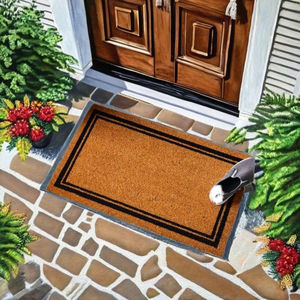 Alfombra de Entrada de Fibra de Coco Natural Marrón Estampada de Alta Calidad, con Diseño de Animales, Respaldo de PVC, Resistente a las Manchas, Tejido Fino, Moderna, para Hogar y Hotel - Product Image 4