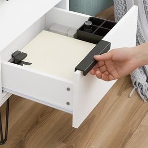 Hot Selling Modern Matte Black Aluminum Alloy Edge Pull Handle Minimalist Furniture <b>Hardware</b> for Kitchen Bathroom Nightstands - Product Image 5