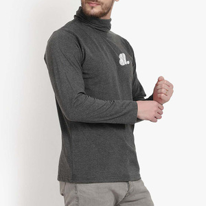 Pull en tricot à col rond pour homme, manches longues, couleur unie, décontracté, 100% coton, 220g, gris, séchage rapide, respirant, uni - Product Image 5