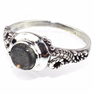 Winsome – bague ronde en pierre de lune arc-en-ciel, en argent Sterling 925, bijoux en argent Sterling, vente en gros - Product Image 3