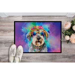 Schnauzer Hippie Dawg Doormat Non Slip Washable Low Pile 24H X 36W Indoor <b>Outdoor</b> Front <b>Door</b> <b>Mat</b> for Entryway - Product Image 2