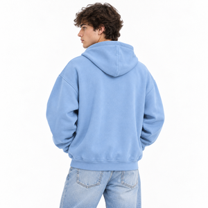 Sweat à capuche zippé en coton pour hommes, 400 GSM, fermeture éclair métallique, manches raglan, broderie personnalisée, fabrication ODM de sweats à capuche zippés - Product Image 4