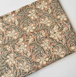 Tissu en coton imprimé traditionnel Jaipuri, coton cambriqué imprimé au bloc 60x60, tissu en coton à motifs. - Product Image 1