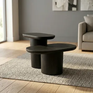 Handmade <b>Rustic</b> Round Wooden <b>Side</b> <b>Table</b> Antique Style Living Room Furniture - Product Image 3