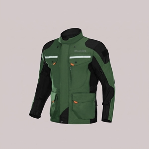 Veste en textile Cordura imperméable à 3 couches pour homme Bm GTX, couleur verte, impression réfléchissante, design bicolore, coupe-vent pour toutes les saisons - Product Image 4