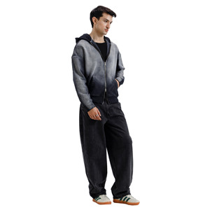 Sudadera con Capucha de Alta Calidad, 100% Algodón, Gruesa, con Cierre, Logotipo Personalizado en la Parte Delantera, Diseño de Bolsillo con Impresión Digital, Corte Holgado - Product Image 3