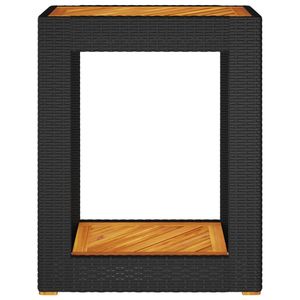 Tavolino da giardino in Poly Rattan nero con 23.6 superiore in legno \ "x15.7 \" x29.5 \ "per la conservazione - Product Image 6