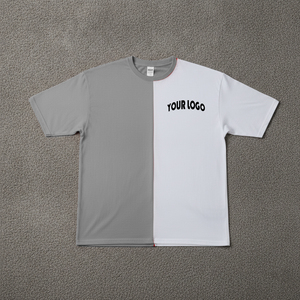 Custom High Quality 100% Cotton Loose Fit Color Block Men's <b>Hip</b> Hop T-Shirt Digital Printed Logo Drop Shoulder Quick Dry - Product Image 2