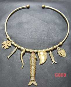 Collar Gargantilla Bohemio Chapado en Oro Vintage con Colgante de Pez, Joyería Cristiana para Mujer, Regalo - Product Image 1