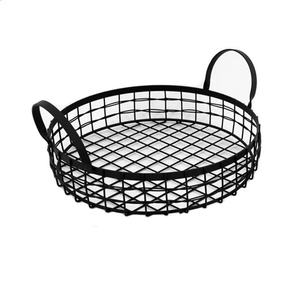 Modern Eco-Friendly Metal Mesh Storage <b>Basket</b> Natural Wood Handles | <b>Rectangular</b> Wire Storage Organizer Bin for Kitchen Pantry - Product Image 4
