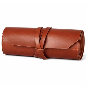 Luxury leather <b>tool</b> <b>roll</b> organizer bags bulk supplier OEM custom logo export quality portable high quality leather <b>tool</b> <b>roll</b> - Product Image 3