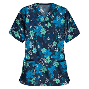 Conjunto de Uniformes Médicos con Estampado de Animales de la Selva, Uniformes de Enfermería con Estampado Floral, Uniformes Elásticos - Product Image 6