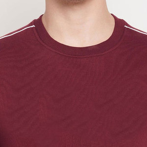 Conjunto Deportivo para Hombre Color Granate, Cuello Redondo, Color Sólido, Algodón, Ropa Casual con Bolsillos Laterales, Corte Regular, Estilo Otoñal - Product Image 5