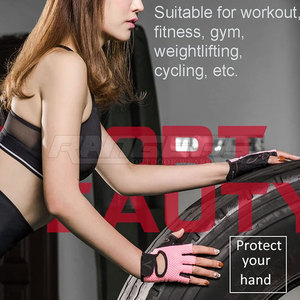 Black Pink Womens Gym Gloves <b>Half</b> Finger Breathable Workout Gloves Padded Palm Fitness Training Bulk OEM Ladies Exercise Gloves - Product Image 3