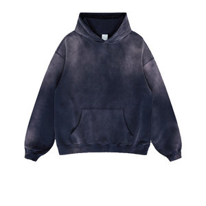 OEM Sweat à capuche 100% Coton épais, tendance, effet délavé à l'acide et à la pierre, style vintage, série High Street - Product Image 2